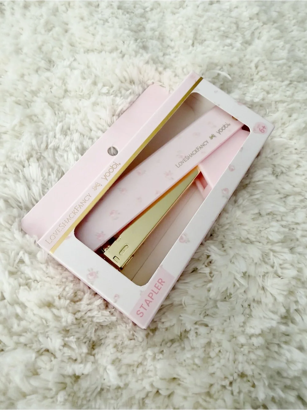 LoveShackFancy Pink and Gold Stapler Floral Print